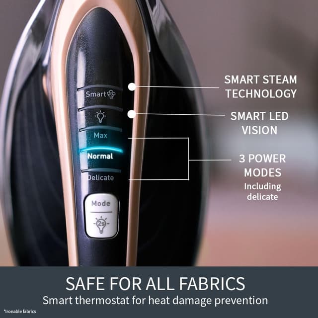 Detalle de Tefal GV9820G0 Pro Express Vision smart steam generator iron (9 bar) – black & gold