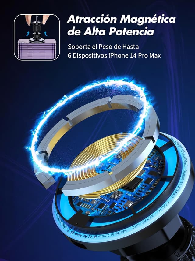 Thumbnail 1 de Rolgno Cargador Inalámbrico Coche magnético 7.5W