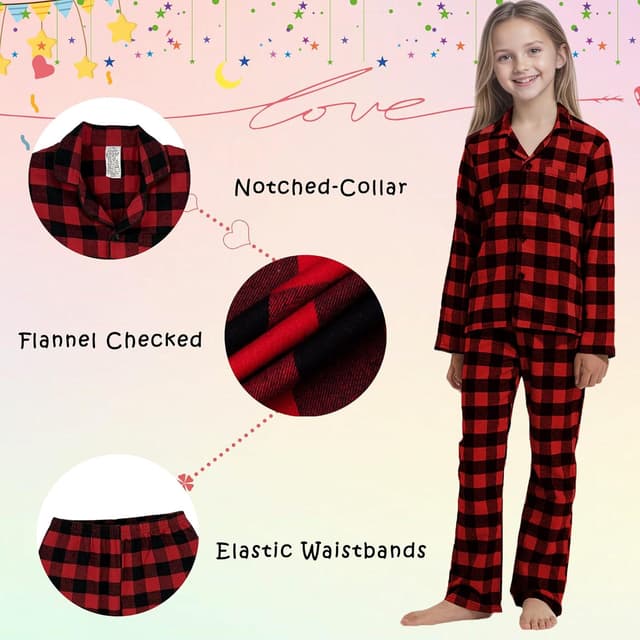 Thumbnail 4 de LNFINTDO Flannel Kids Pyjamas Set 7-13 Years