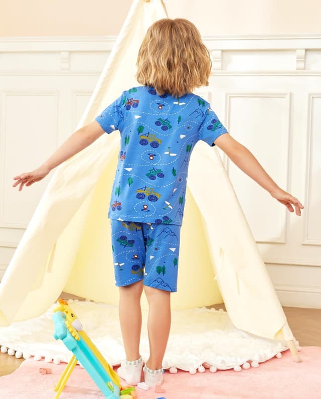 Thumbnail 6 de babee Reshinee Bamboo Viscose Toddler Pajamas Set (2-Piece) — Short-Sleeve & Short Pants, 12M-8Y Snug Fit