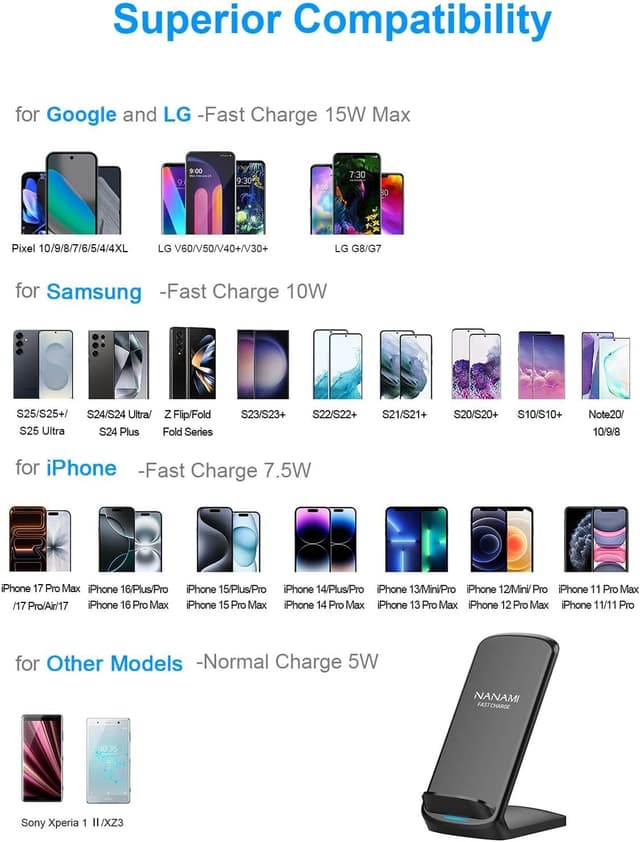 Detalle 2 de NANAMI 15W induktive Ladestation Charger