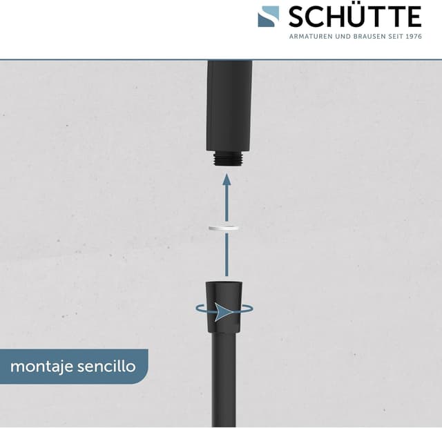 Thumbnail 4 de Schütte RAVEN Barra de Ducha con Alcachofa Ajustable y Manguera