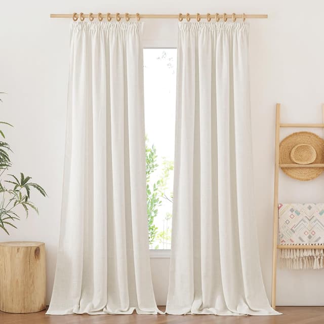 Thumbnail 2 de PONY DANCE Leinenvorhang Creme 245x140 cm