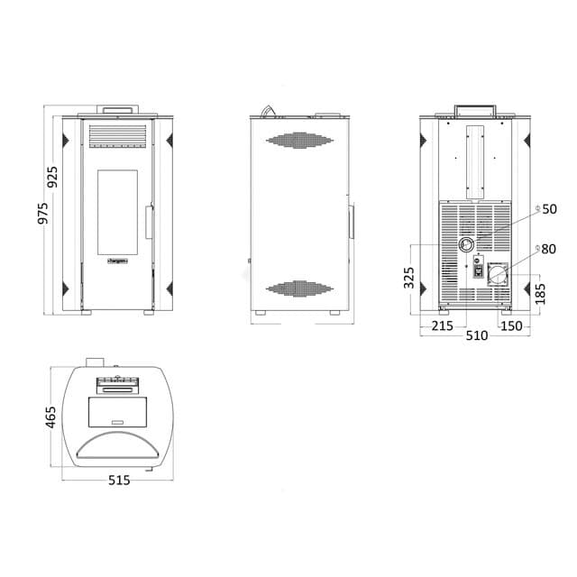 Detalle 2 de Hergom Enza 8 estufa de pellets 15 kg