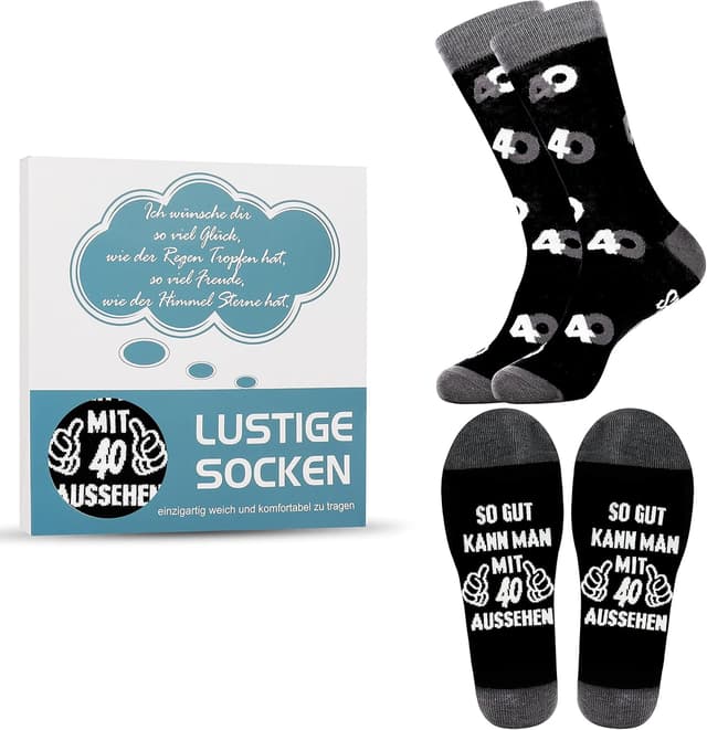 Detalle de Jeasona Geburtstag Socken Herren (Größe 43–46) aus Baumwolle