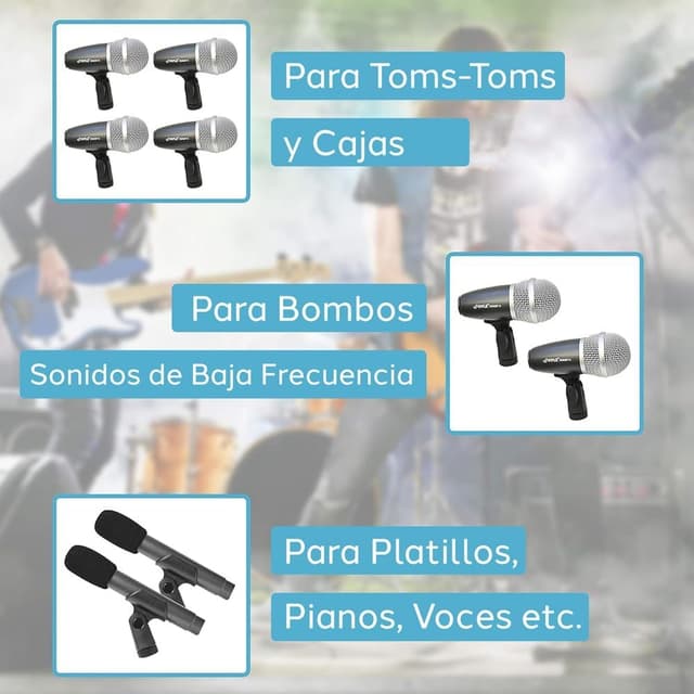 Thumbnail 4 de Pyle kit micrófonos para batería 7 piezas