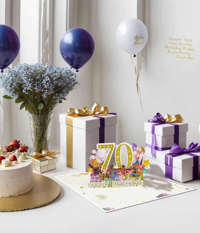 Detalle de Magic Ants Geburtstagskarte 70 mit 3D