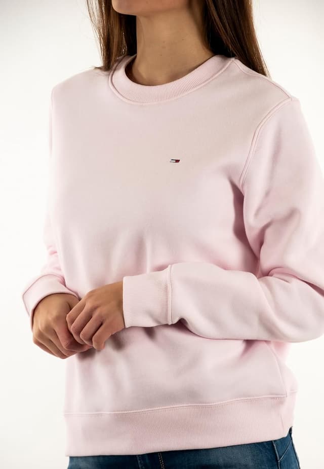 Detalle de Tommy Jeans Women’s Crew Neck Jumper in brushed cotton-blend fleece