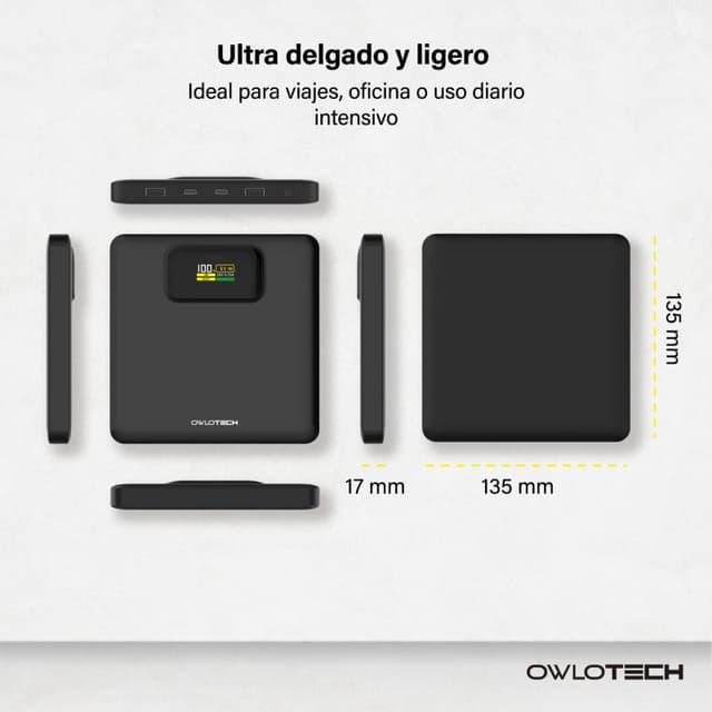 Detalle 2 de owlotech Kireon PowerBank 20000mAh 100W