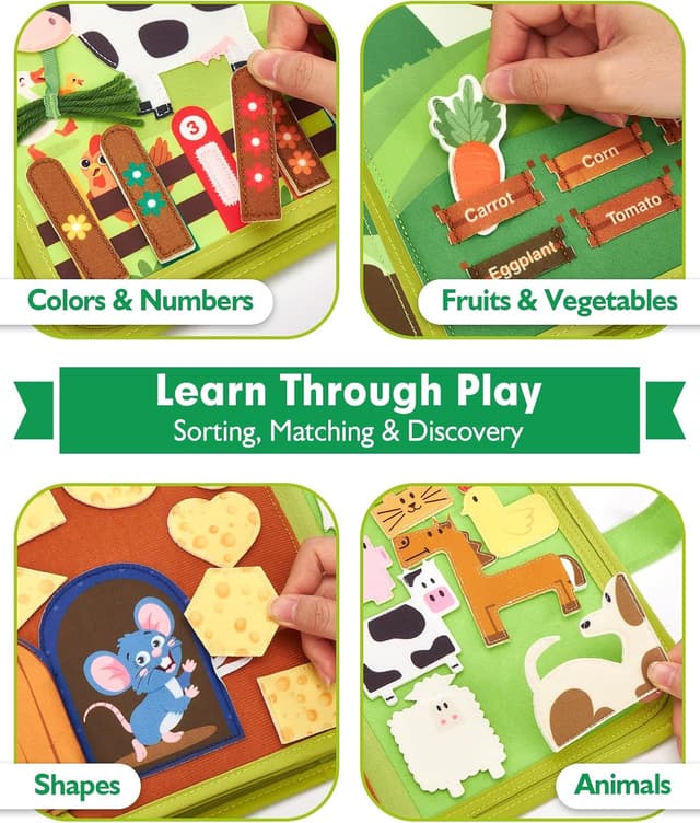 Thumbnail 4 de hahaland Toddler Busy Book Board Montessori activity toy for 1 year old 🎲