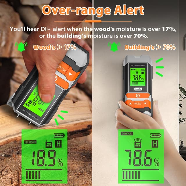 Thumbnail 3 de Dr.meter 2 in 1 Misuratore Umidità 5–53%