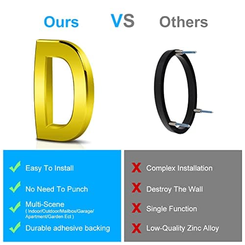 Thumbnail 4 de Vicloon Plaque numéro maison moderne 3D Or