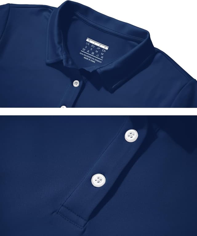 Detalle de KEFITEVD Women’s Short Sleeve Quick Dry Polo Shirt with UPF 50+ Sun Protection