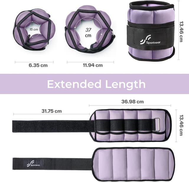Detalle 2 de Sportneer verstellbare Knöchelgewichte (1 Paar) – 0,9 bis 4,5 kg, für Fitness, Walking, Joggen