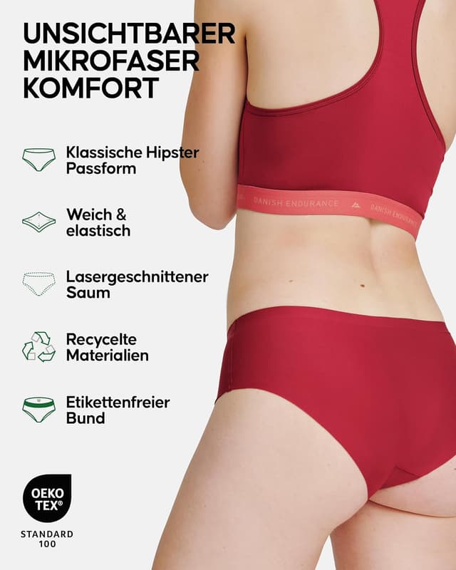 Thumbnail 1 de Danish Endurance Unsichtbare Hipster 3 Stück