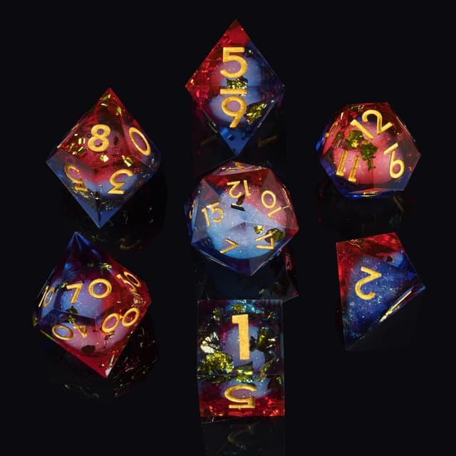 Detalle de ORUZA 7 PCS Polyhedral Liquid Core DND Dice