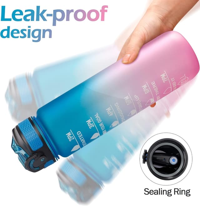 Thumbnail 4 de YC Kitchen 1 Litre Motivational Water Bottle