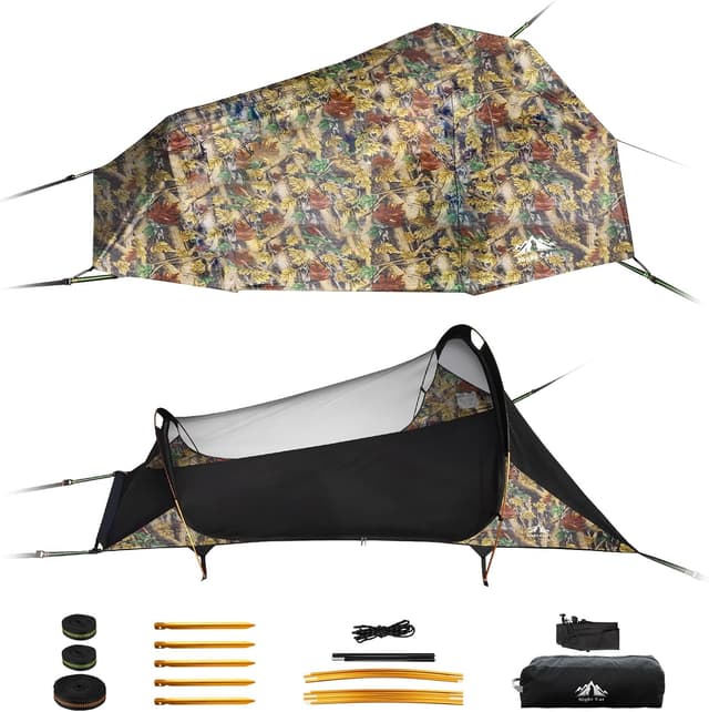 Detalle de Night Cat hamac de camping 1 personne avec moustiquaire et bâche imperméable