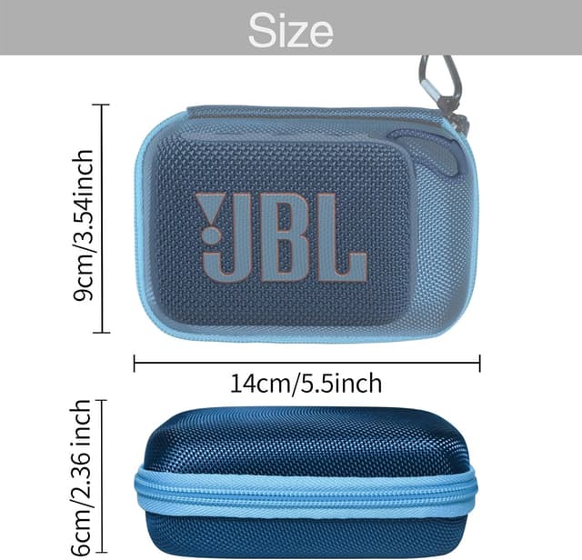 Detalle de Schutztasche Hülle für JBL GO 4 / GO 3 Bluetooth-Lautsprecher (EVA, stoßfest & wasserabweisend) – nur Tasche