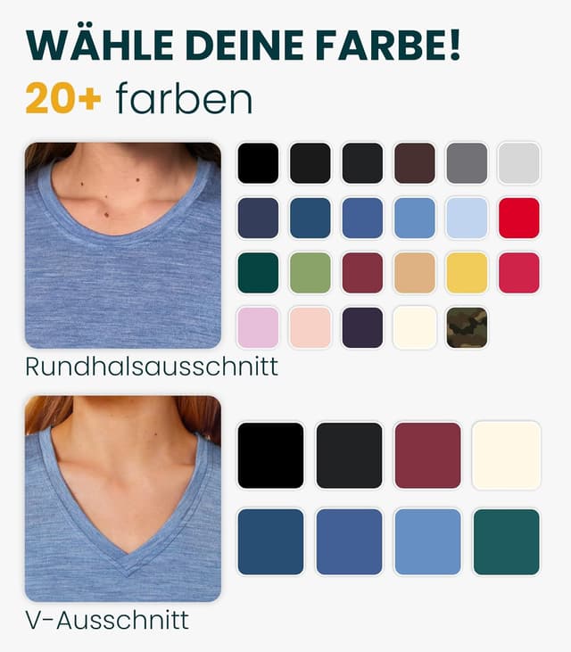 Detalle de Merino.tech 100% Merino T-Shirt Damen (165 g/m², 17,5-Mikron) + Merino-Wandersocken-Set