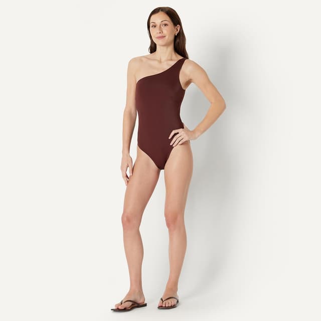 Detalle de Amazon Essentials Femme Maillot de bain une pièce asymétrique à une épaule