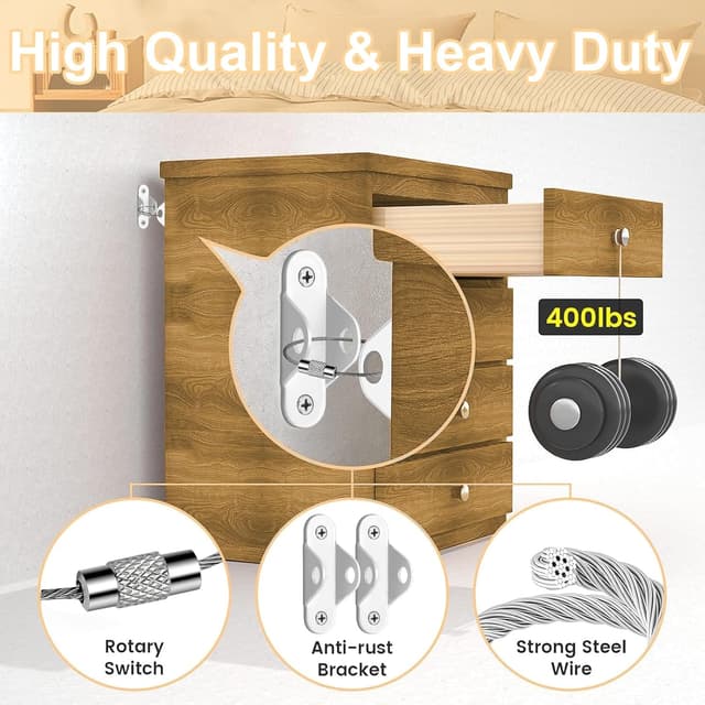 Detalle de JIUDONE Furniture Anchors 12 pack anti-tip