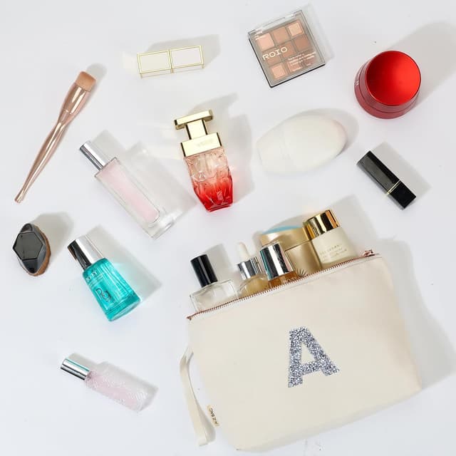 Detalle de A-Z BAG beauty case da donna con doppia dimensione (grande e piccola) in tela