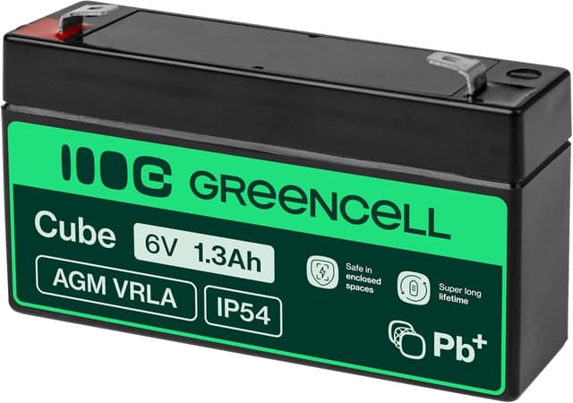 Detalle de Batteria AGM 6V 1,3Ah Greencell