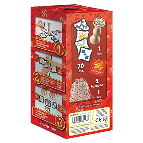 Detalle de Zygomatic Jungle Speed de Asmodee: juego de cartas rápido para 2 a 10 jugadores (7+), en español y portugués