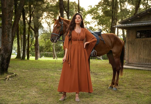 Thumbnail 6 de SCARLET DARKNESS Abito rinascimentale donna manica 3/4 📷