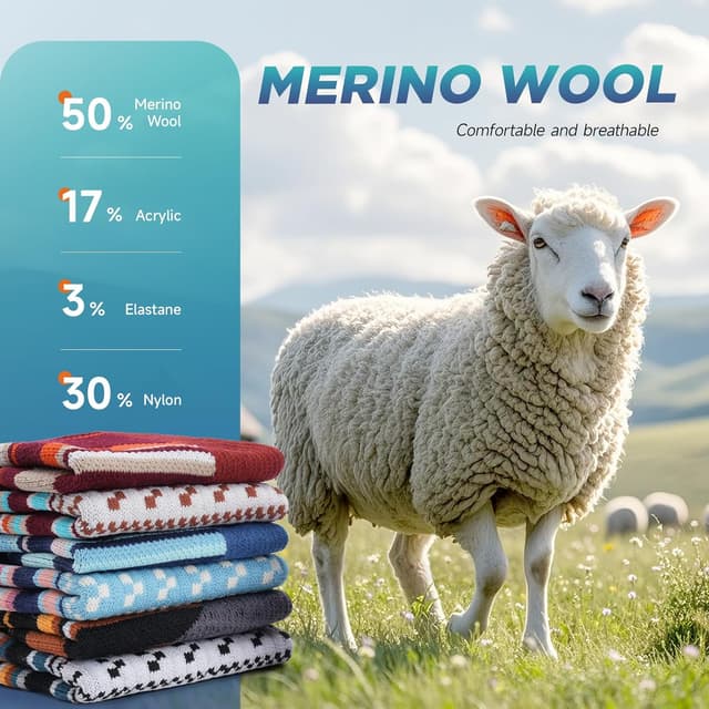 Detalle 2 de Merino hiking socks 3 pairs by TANSTC