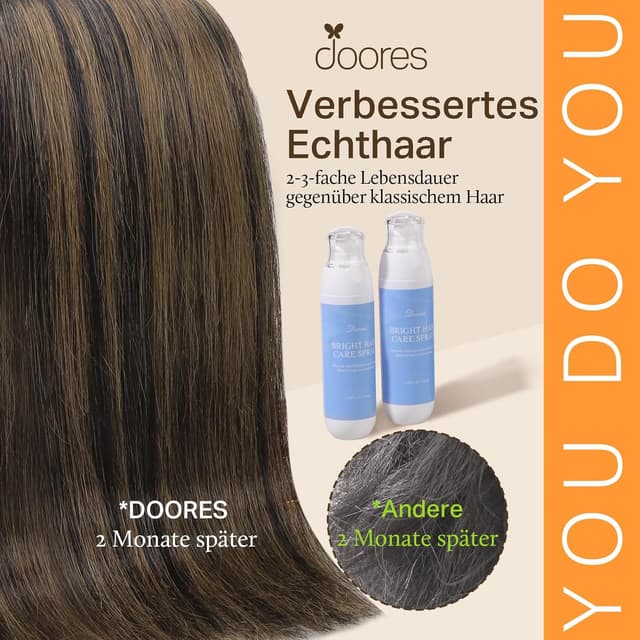 Thumbnail 3 de DOORES Echthaar Extensions Clip 40 cm 💇♀