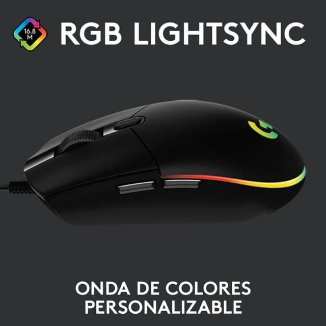 Detalle 2 de Logitech G G102 LightSync ratón gaming 8.000 DPI negro