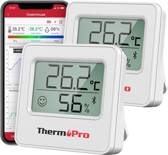 Detalle de ThermoPro TP357 Bluetooth Hygrometer 80m đĄ