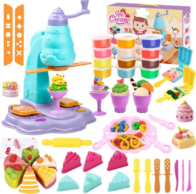 Detalle de JoiTale Knete Set für Kinder – 42-teiliges Eiscreme-Set mit Knete-Zubehör (für 3–10 Jahre)