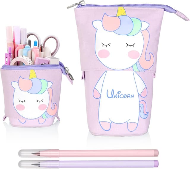 Detalle de Vicloon astuccio telescopico cartoon con cerniera ed espansione, con 2 “matite eterne”