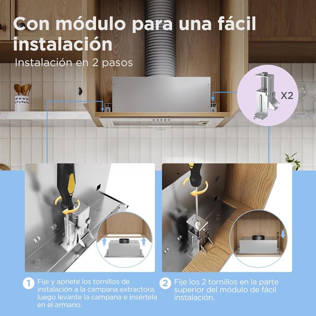 Detalle 2 de COMFEE' BIHT17SS-52 campana empotrable 52 cm 400 m³/h