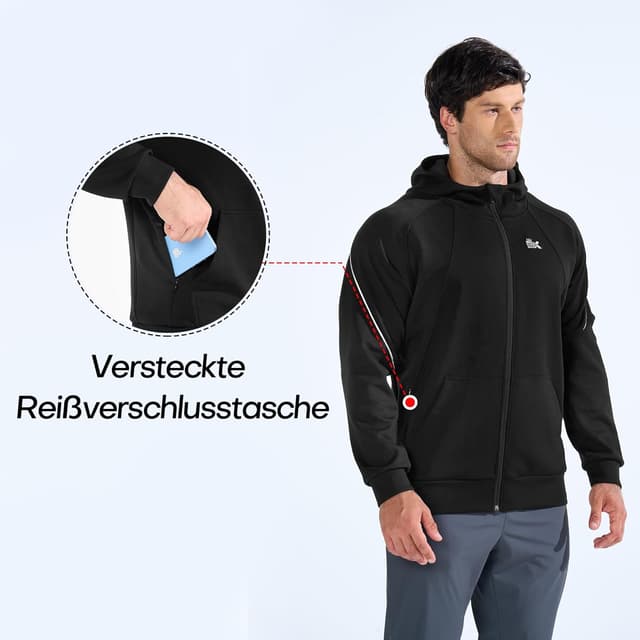 Detalle de BROKIG Zip Hoodie Herren mit Reißverschluss
