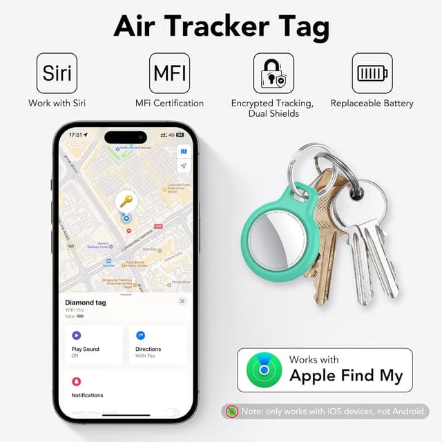 Detalle de QCOQ Smart Air Tracker Tag 6 Pack 6 unidades