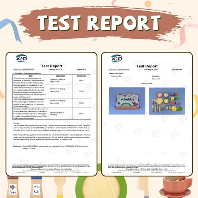 Detalle de Beberolen Wooden Toy Food Set for Kids Kitchen – tea party and pretend cooking dishes, plates and cutlery