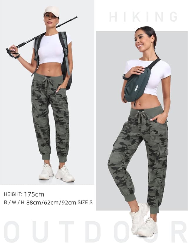 Thumbnail 6 de JINSHI Damen-Cargohose „Lange Capri“ High Waist mit Kordelzug – atmungsaktiv, leicht und mit Cargo-Taschen