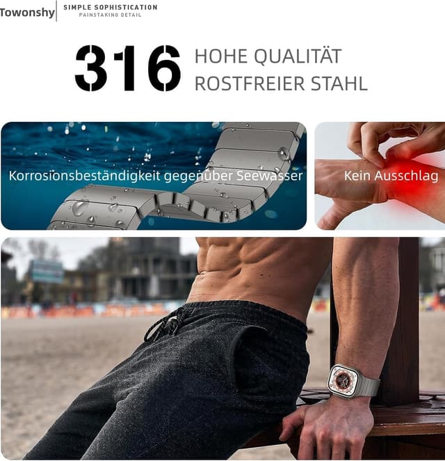 Detalle 2 de Cinturino titan per Apple Watch Ultra in acciaio