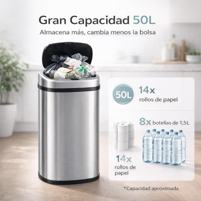 Thumbnail 6 de Cubo de Basura Automático 50L Sensor Sin Contacto