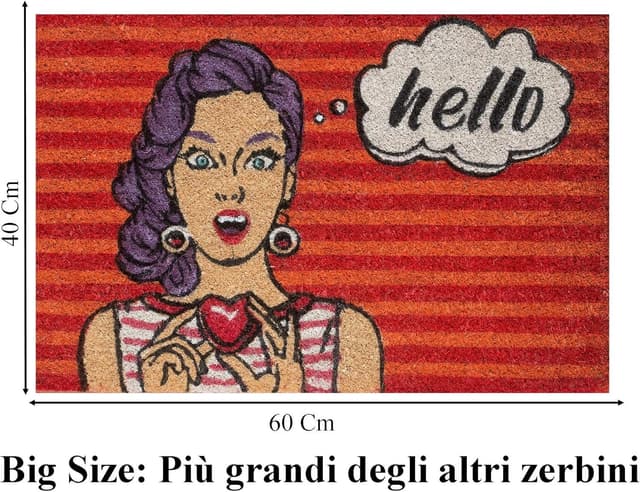 Detalle de Baroni Home Zerbino Pop Art Hello 60x40