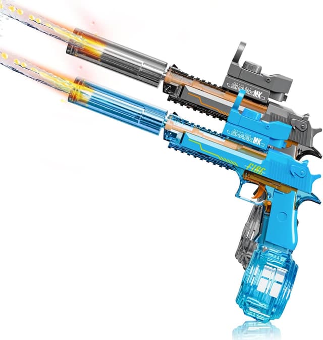 Detalle de UROINT Elektrische Wasserpistole für Kinder „Desert Eagle“ (2er-Set) mit LED