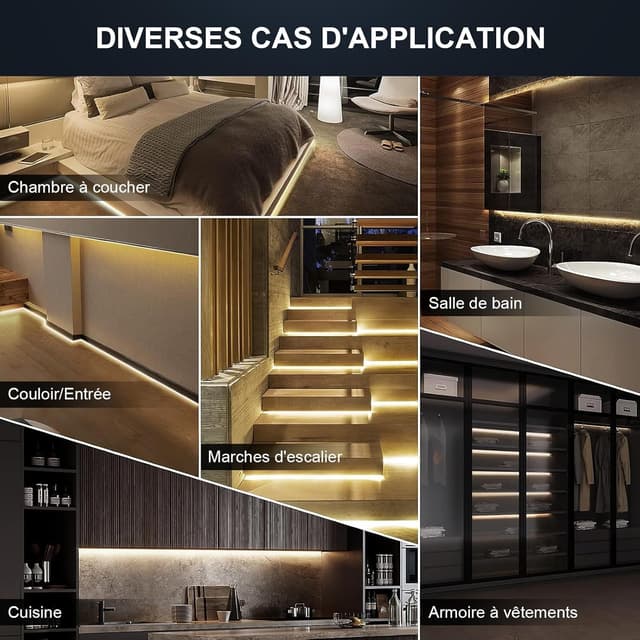 Detalle 2 de LUXJET LED Bettlicht 2 Pack 2 m mit Sensor