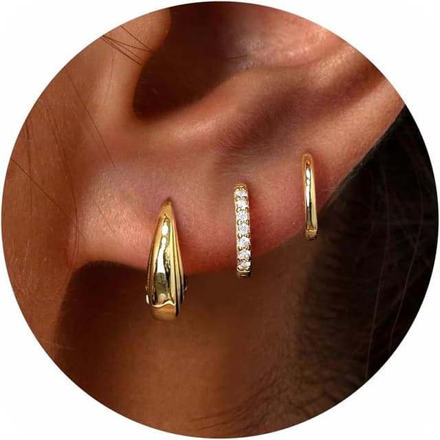 Detalle de Poxtex Huggie Hoop Earrings 8mm