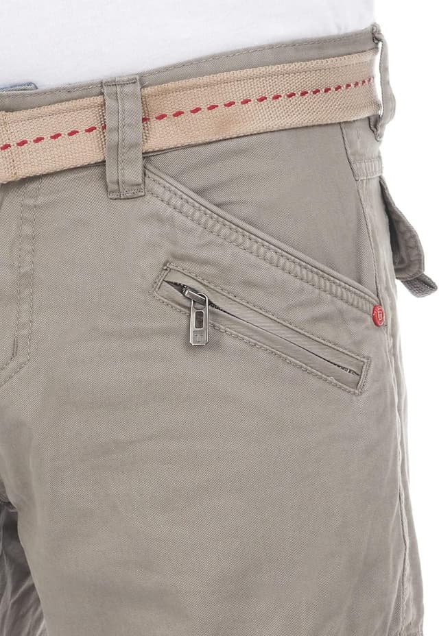 Detalle 1 de Timezone Cargohose Herren BenitoTZ Loose Fit mit Gürtel – Beige/Grau/Khaki (Wäsche 30 °C, Größen 29–40)