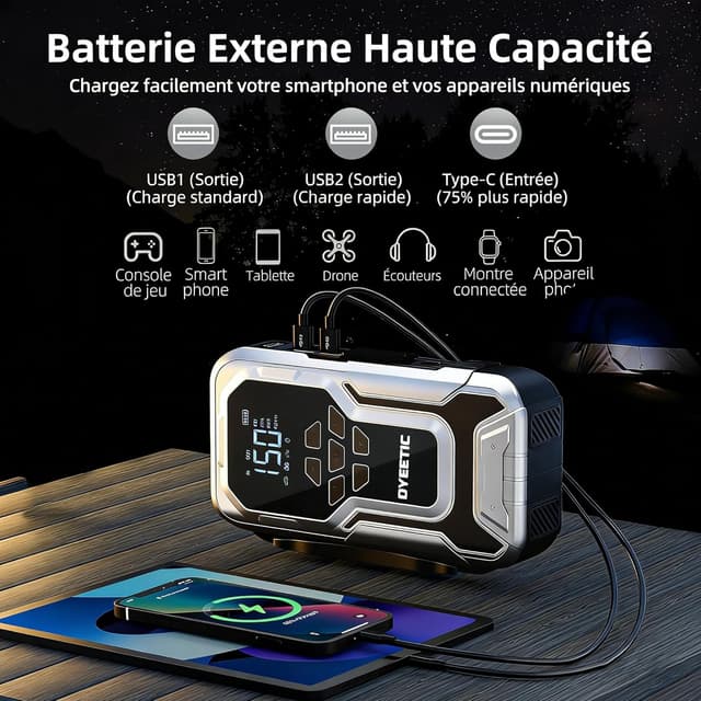 Detalle 2 de DYEETIC Démarreur 6000A 21800mAh