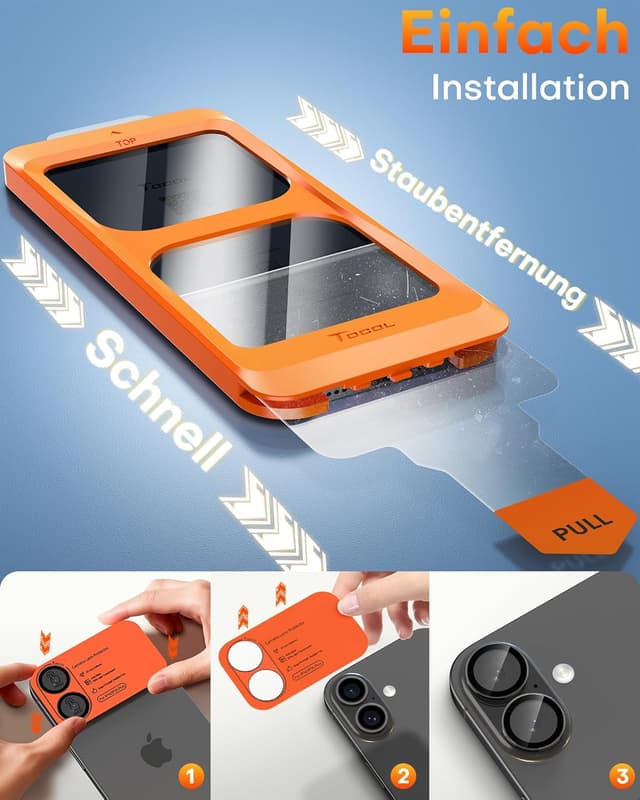 Thumbnail 2 de TOCOL Kameraschutzfolie fürs iPhone 16 6,1 Zoll